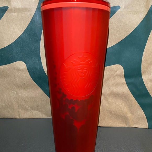 Starbucks Tumbler Red Hearts Dome- Valentines Limited Edition Soft Touch - 24oz